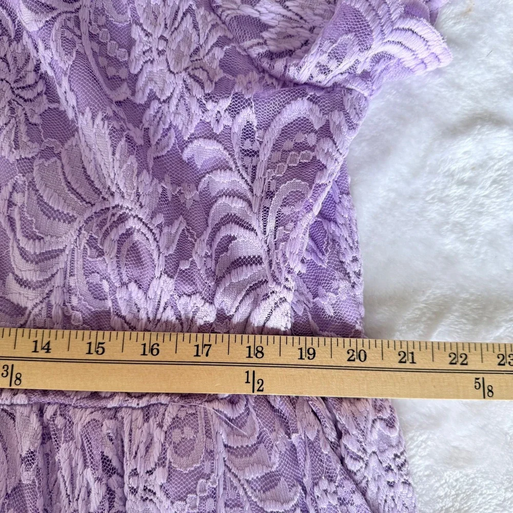 Torrid Lilac Purple Floral Lace Midi Fit and Flare Dress Pockets 3X 22-24 NEW - Picture 8 of 8